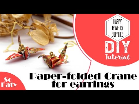 DIY Tutorial - Easy to Made Paper-Folded Crane For Earrings