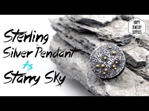 DIY Tutorial - How to Make Sterling Silver Pendant as starry sky!