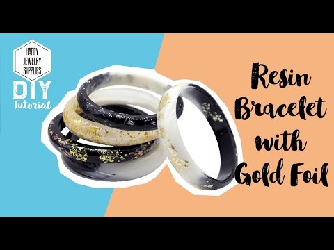 DIY Tutorial-How to Make a Resin Bracelet with Gold Foil!