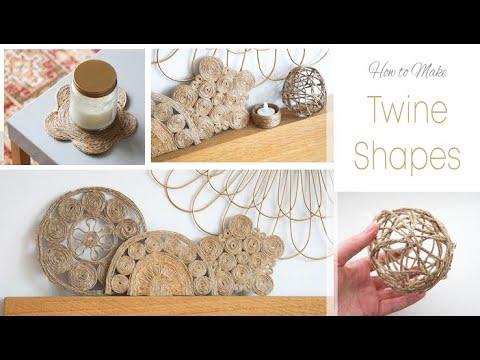 DIY Twine Shapes for Home Decor | Easy Craft Tutorial | Rainbow, Flower Coaster, Baubles &amp;amp; More