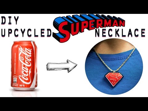 DIY Upcycled Superman Necklace using a Soda Can