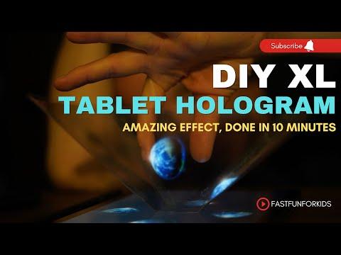 DIY XL iPad Tablet Hologram - Easy but Amazing 3D Hack #diy