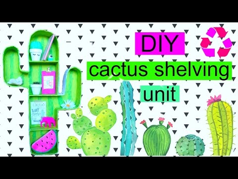 DIY cactus shelving unit