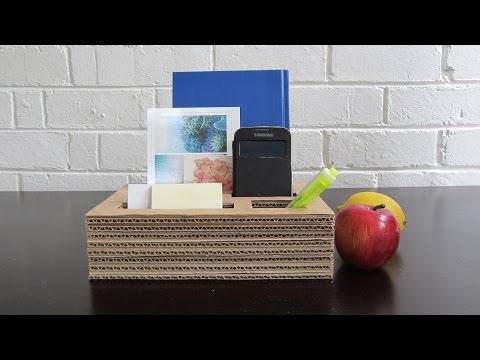 DIY desk organizer made from waste cardboard - EzyCraft