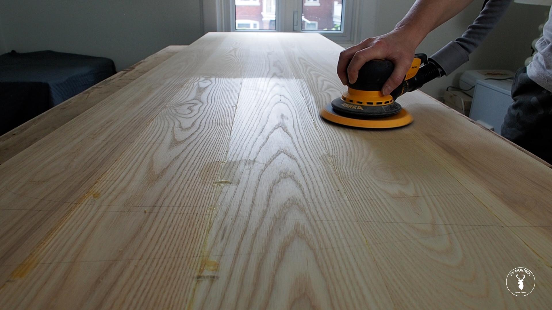 DIY desk top - sanding - flatten top with 80 grit.jpg