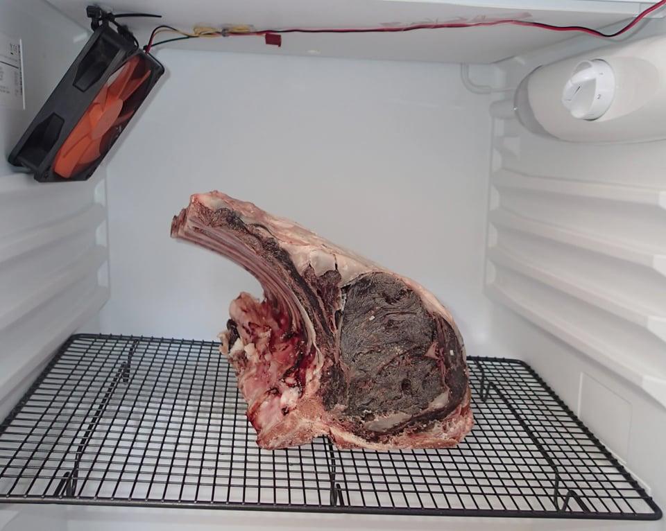 DIY dry age rib steak at home