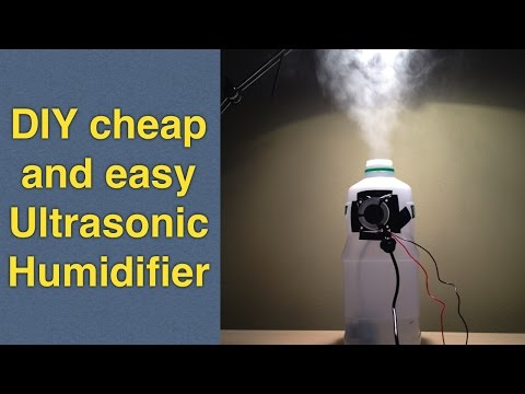 DIY humidifier using cheap ultrasonic mist maker / fogger for less than 10$