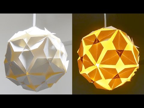 DIY lamp (Diamond ball) - how to make a lampshade/lantern from puzzle units - EzyCraft