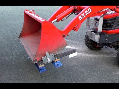 DIY magnetic bucket broom on Kubota BX tractor