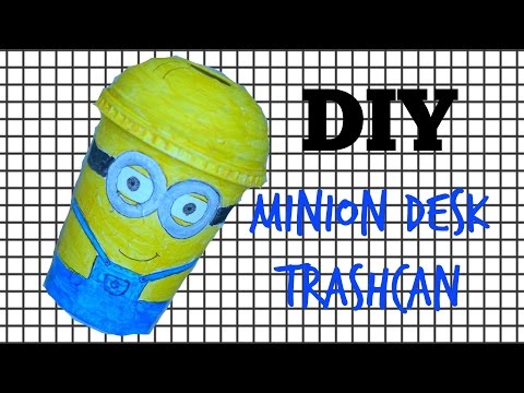 DIY minion desk trashcan