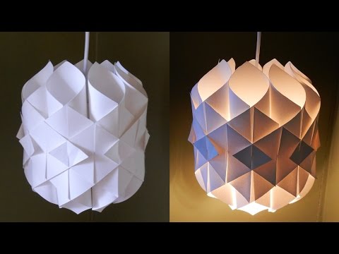 DIY paper lamp/lantern (Cathedral light) - how to make a pendant light out of paper - EzyCraft