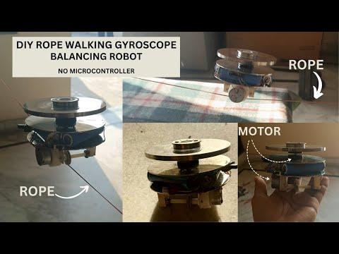 DIY rope walking GYROSCOPE balancing robot 100% work #diy #inventions #projects #gyroscope