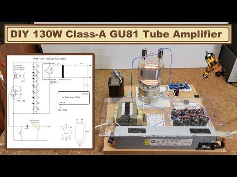 DIY simple GU81 Tube Hybrid Amplifier (130 watts RMS in A class)