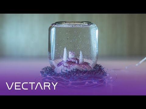 DIY snow globe in a Nutella jar | DIY Christmas hack with 3D printed low poly landscape