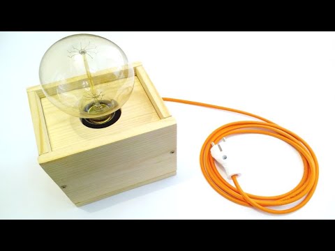 DIY wooden Edison lamp with voice control