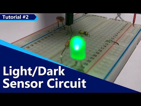 Darkness Sensor Circuit On Breadboard + LIght Detector With LDR