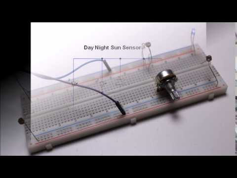 Day Night Sun Sensor made of Potentiometer LED LDR no mikrocontroller