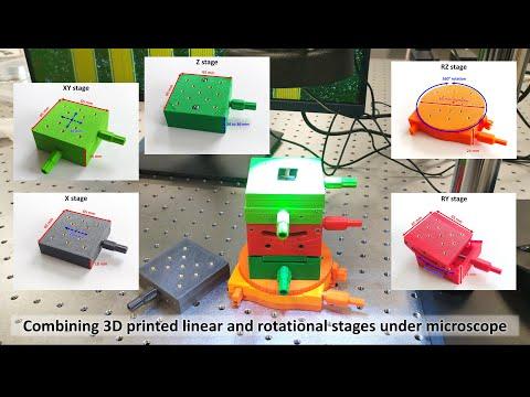 Demonstration of 3D printed translation and rotation stages