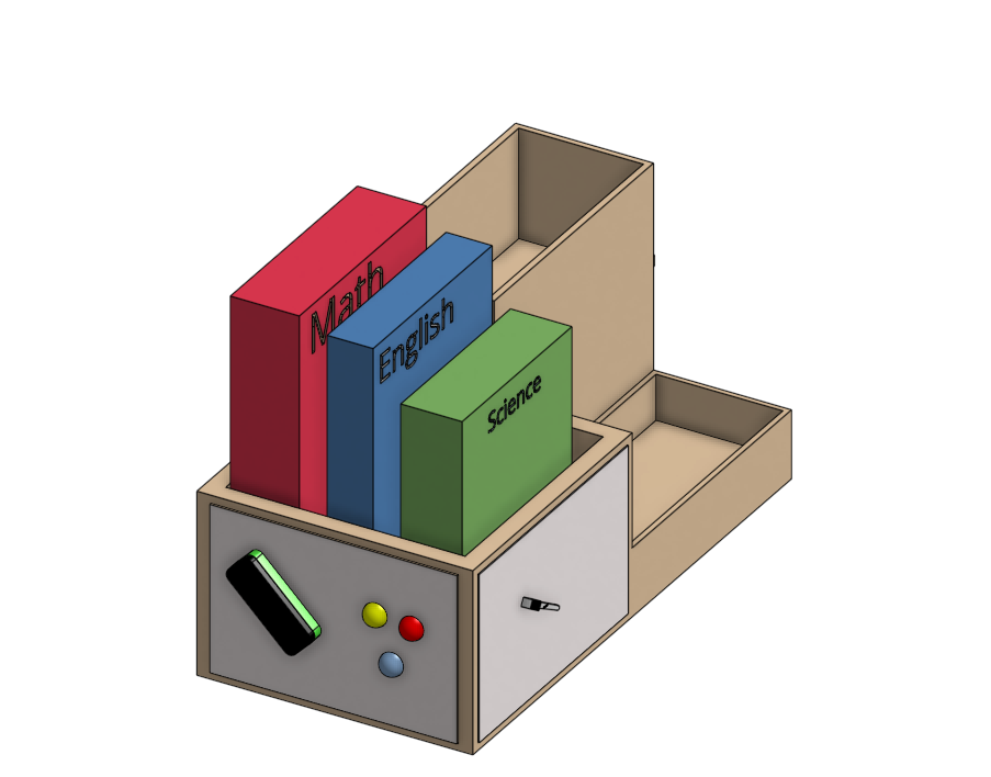 Desk Organizer Isometric View with Whiteboard .png