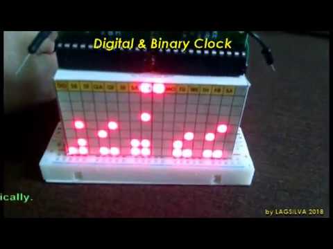 Digital &amp;amp; Binary Clock with Two LED  Matrix