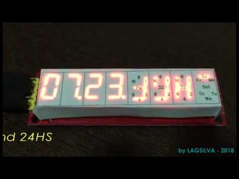 Digital &amp;amp; Binary Clock with 8 Dig x 7 Seg LED Display