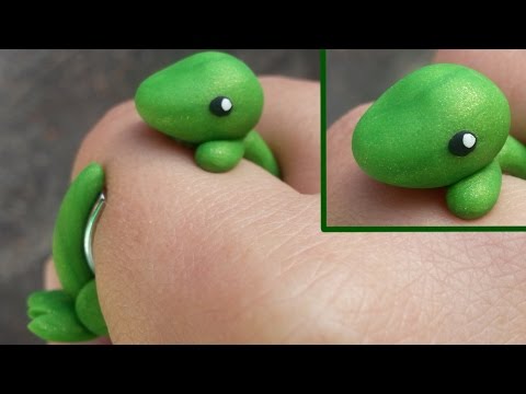 Dinosaur T-Rex Wrap Around Ring Polymer Clay Tutorial / Arcilla Polim&amp;eacute;rica