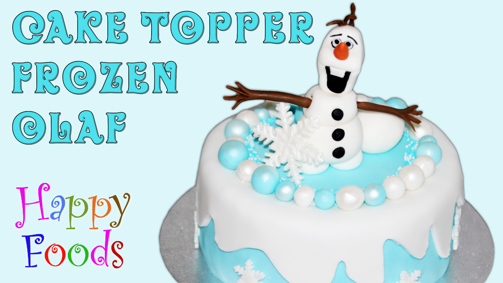 Disney Frozen Snowman Olaf Fondant Icing Cake Topper Video Picture.jpg