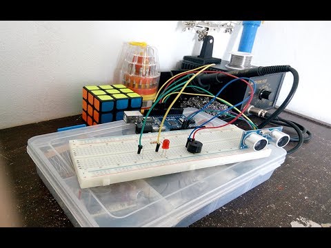 Distance Sensor using Arduino, Ultrasonic Sensor HC-SR04, Buzzer and LED Light