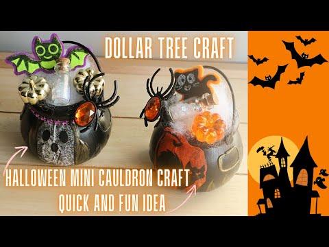 Dollar Tree Halloween Mini Cauldron Craft Quick &amp; Fun Idea