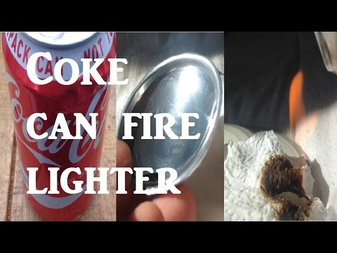 Drink Can Parabolic emergency Mirror Fire Lighter life hack trick tip