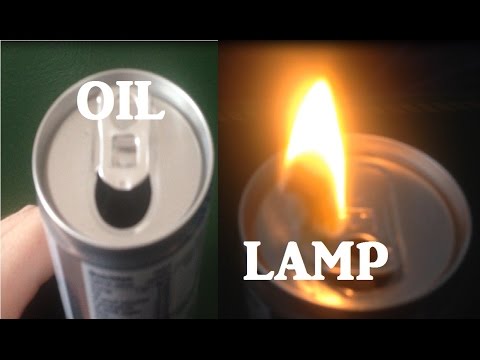 Drinks can emergency Oil Lamp life hack tip trick