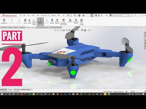 Drone (quadcopter) using Solidworks part 2