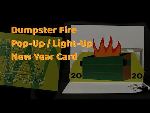 Dumpster Fire Pop-Up / Light-Up New Year Card