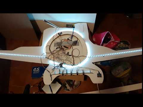 Dusty LED Arduino Lamp from behind