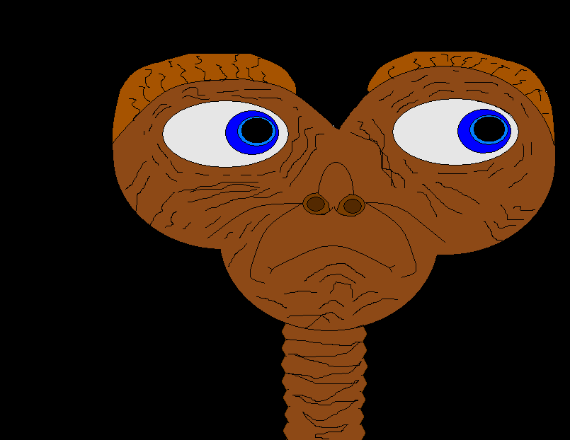 E.T. in MS Paint w wrinkles &amp; black.bmp