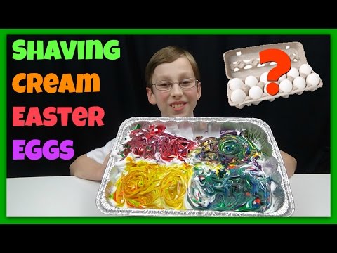 EASTER EGG COLORING WITH SHAVING CREAM! | COLLINTV