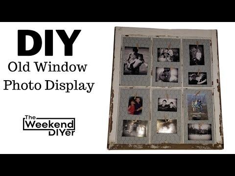 EASY DIY Old Window Photo Display