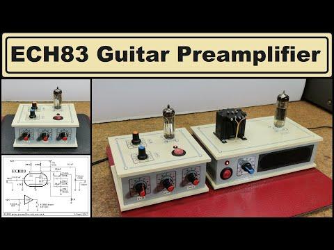 ECH83 Guitar Preamplifier with Tone Control on 12V DC