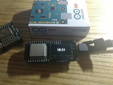 ESP32 WEMOS Lolin w/integrated OLED Internet Clock