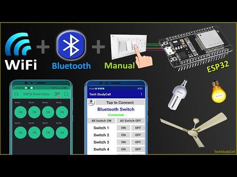 ESP32 WiFi Bluetooth Smart Home Automation with Manual Switch &amp;amp; Blynk App | IoT projects 2021