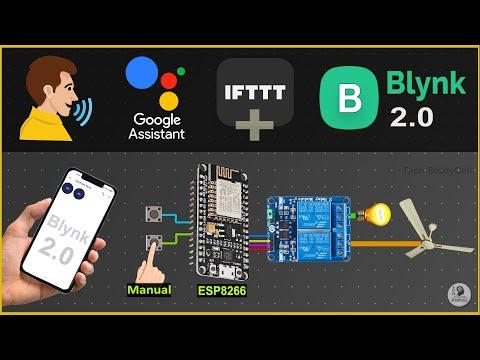 ESP8266 Project using Blynk IFTTT and Google Assistant | ESP 01 Home Automation 2021