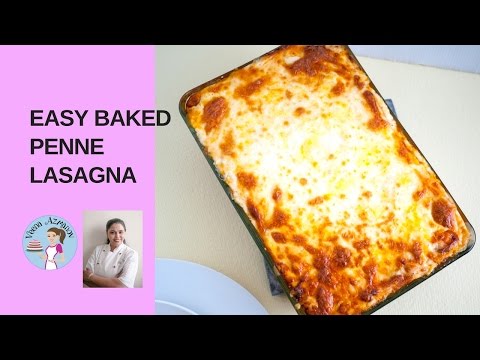 Easy Baked Penne Lasagna with Bechamel Sauce - Vegetarian Lasagna