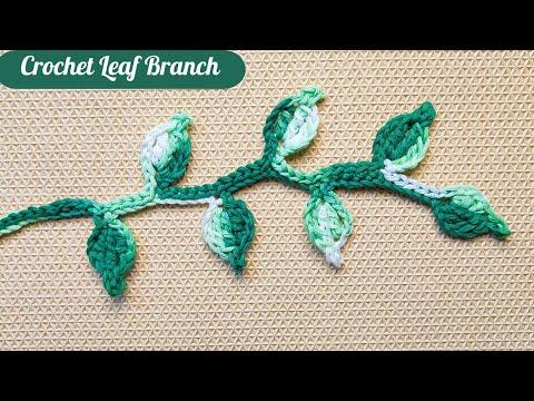 Easy Crochet Leaf Branch