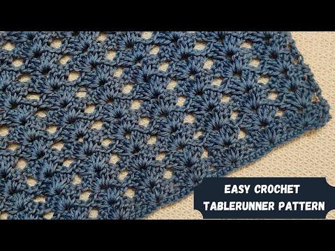 Easy Crochet Table Runner Pattern with Shell Stitch