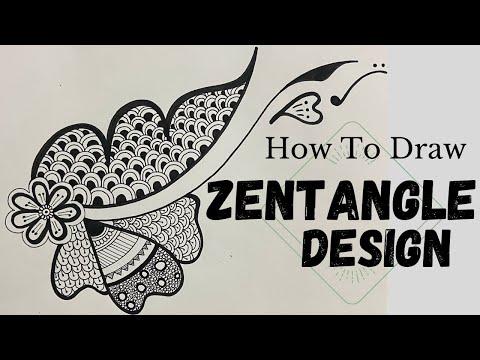 Easy Doodle Zentangle Art Design For Beginners, Complex Tutorial Drawing Step By Step How To Draw