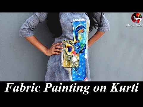 Easy Hand Painted Fabric Designer Kurti | Convert Plain Dress into Designer Wear | Paint on Suit