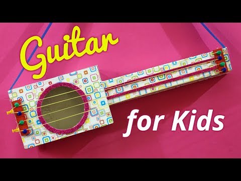 Easy Kid Activities &amp;amp; Best Out of Waste from Cardboard | Handmade Guitar Toy Making for Kids!