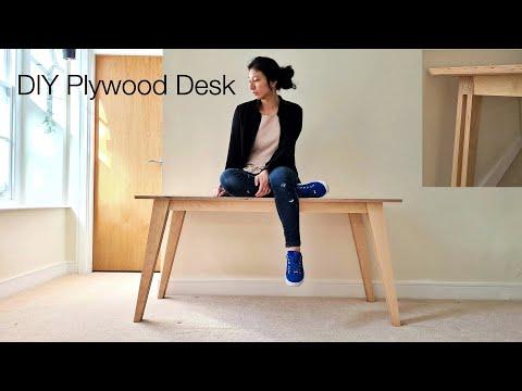 Easy Modern DIY Plywood Desk | With basic power tools | How To