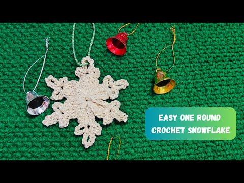 Easy One Round Crochet Snowflake