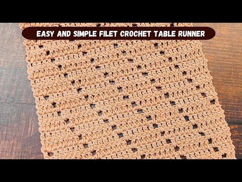 Easy and Simple Filet Crochet Table Runner